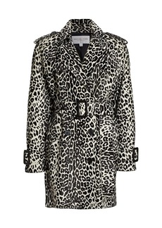 Michael Kors Leopard-Print Belted Trench Coat