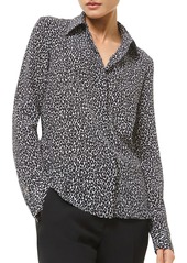 Michael Kors Leopard-Print Button-Down Shirt