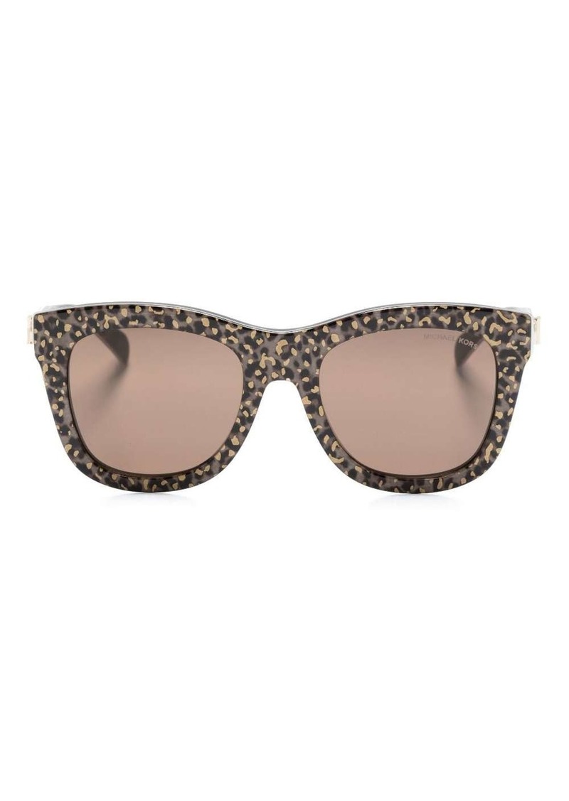 Michael Kors leopard-print square-frame sunglasses