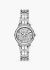 Michael Kors Limited-Edition Mini Sage Pavé Silver-Tone Watch