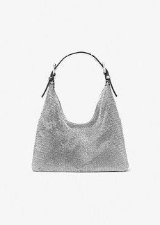 Michael Kors Limited-Edition Nolita Small Metallic Rhinestone Mesh Hobo Shoulder Bag