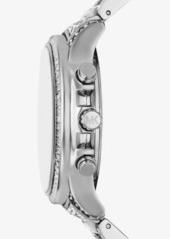 Michael Kors Limited-Edition Oversized Sage Pavé Silver-Tone Watch