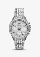 Michael Kors Limited-Edition Oversized Sage Pavé Silver-Tone Watch