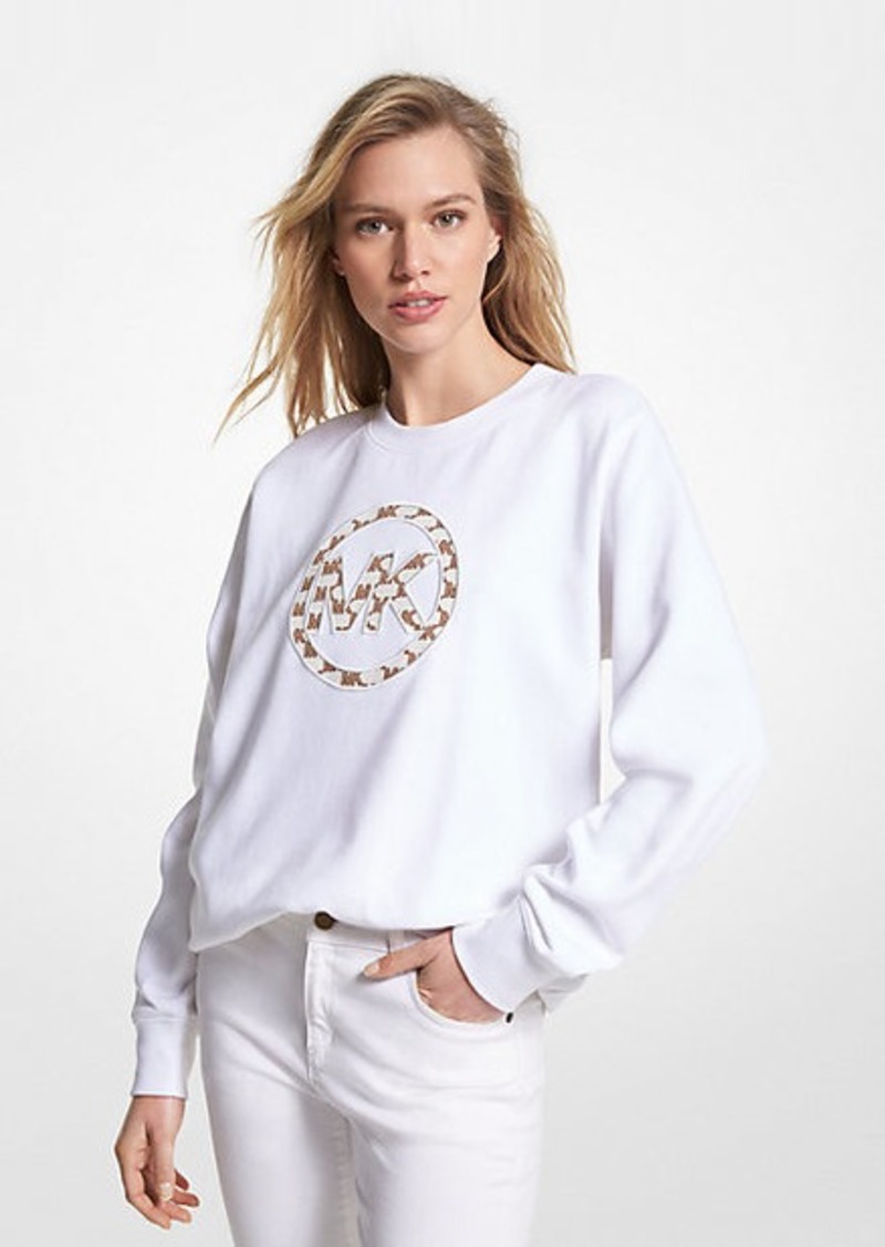 Michael Kors Logo Charm Cotton Blend Sweatshirt