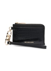 Michael Kors logo-lettering crocodile-effect wallet