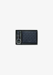 Michael Kors Logo Slim Billfold Wallet With Keychain