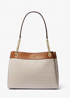 Michael Kors Mel Medium Logo Tote Bag In Natural | ModeSens