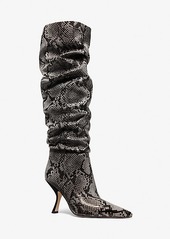 Michael Kors Luna Snake Embossed Leather Boot