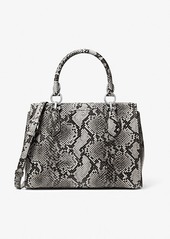 Michael Kors Marilyn Medium Snake Embossed Leather Satchel