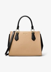 Michael Kors Marilyn Medium Two-Tone Saffiano Leather Satchel