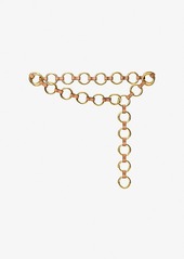 Michael Kors Marisa Gold-Tone and Leather Ring Belt