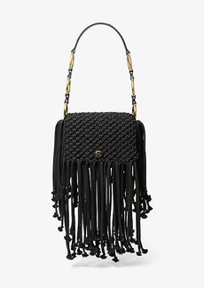 Michael Kors Marissa Medium Hand-Woven Macramé Shoulder Bag