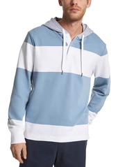 Michael Kors Mens Button Front Heathered Hoodie