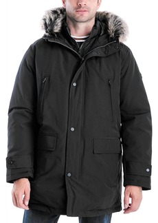 Michael Kors Men's Mmk791896 Heavyweight Hooded Snorkel Parka Coat With Bib In Black