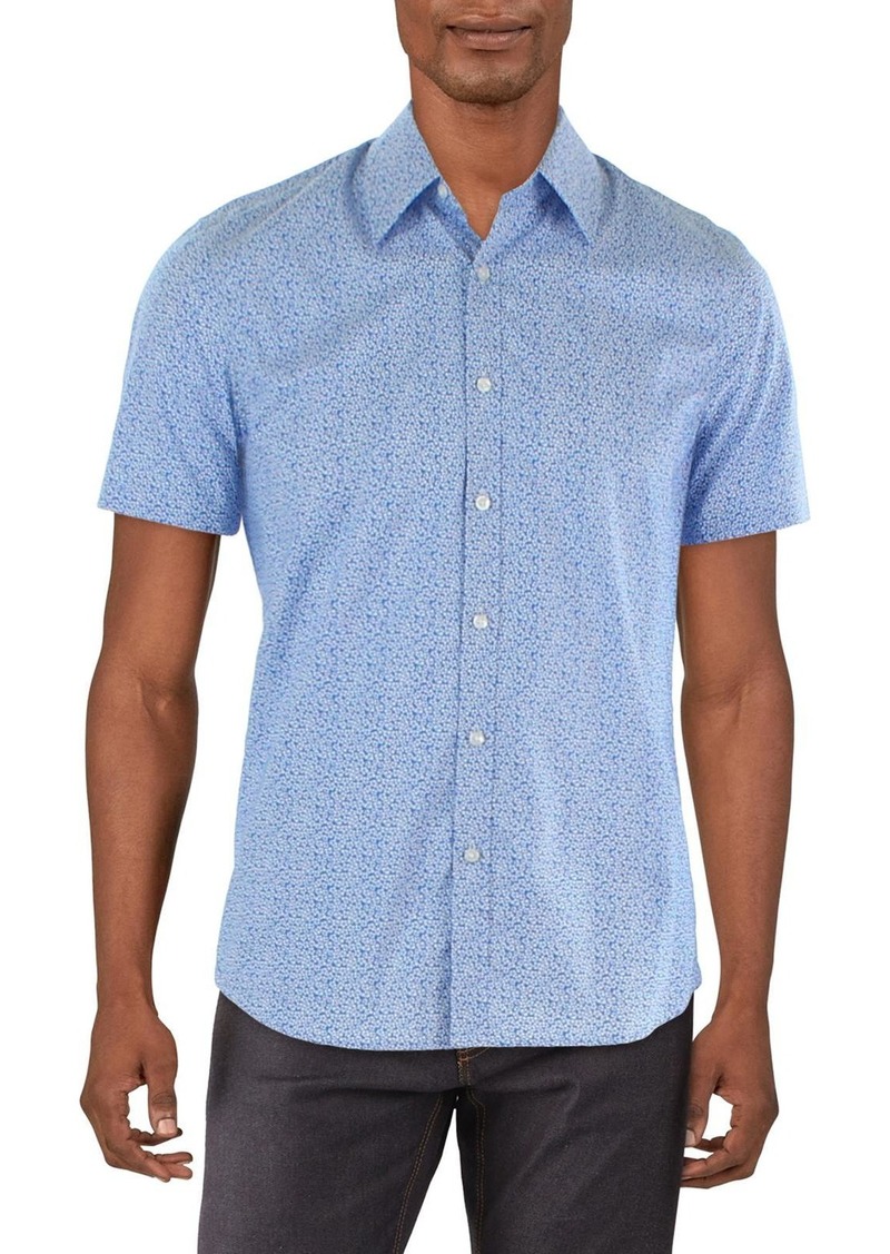 Michael Kors Mens Printed Cotton Button-Down Shirt