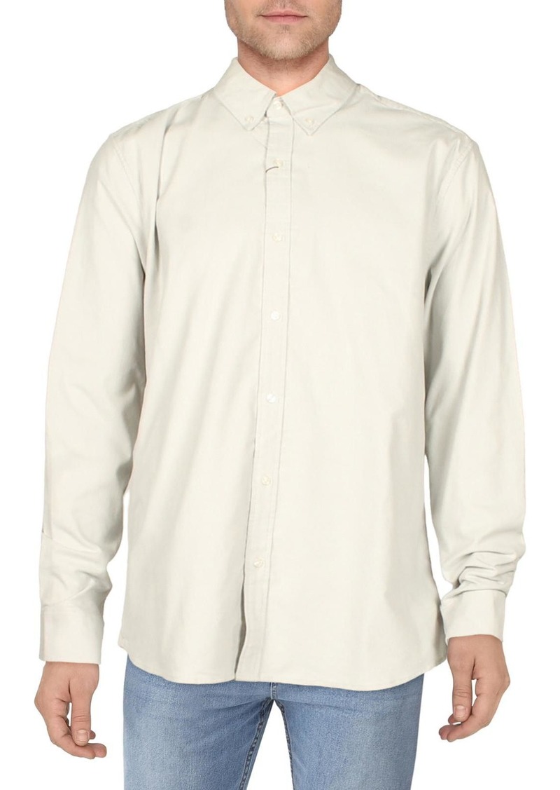 Michael Kors Mens Textured Collared Button-Down Shirt