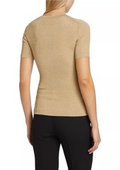 Michael Kors Metallic Rib-Knit T-Shirt