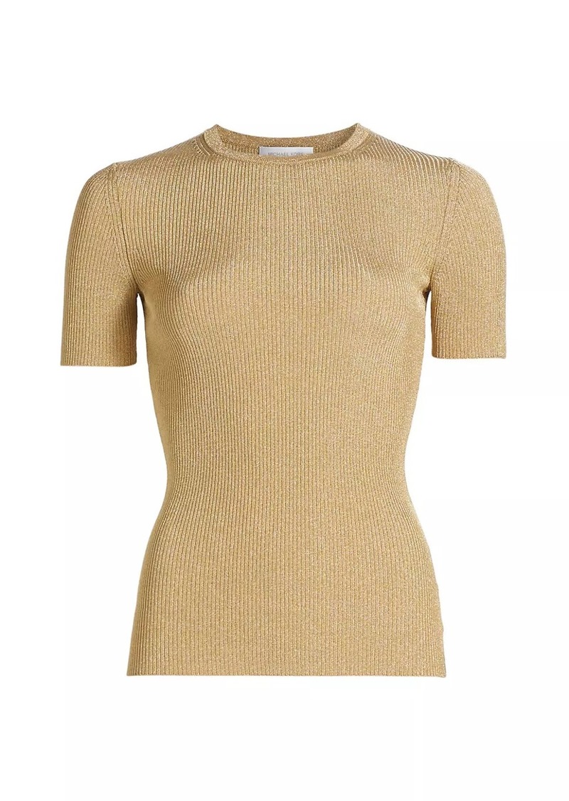 Michael Kors Metallic Rib-Knit T-Shirt