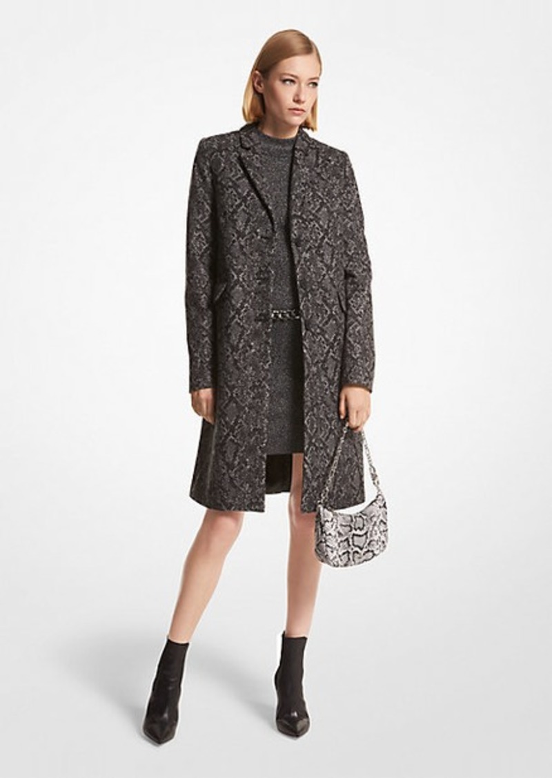 Michael Kors Metallic Snake Jacquard Coat