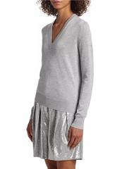 Michael Kors Metallic V-Neck Sweater