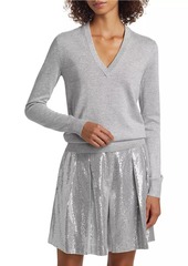 Michael Kors Metallic V-Neck Sweater