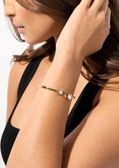 Michael Kors Brass Baguette Flex Bangle Bracelet - Gold