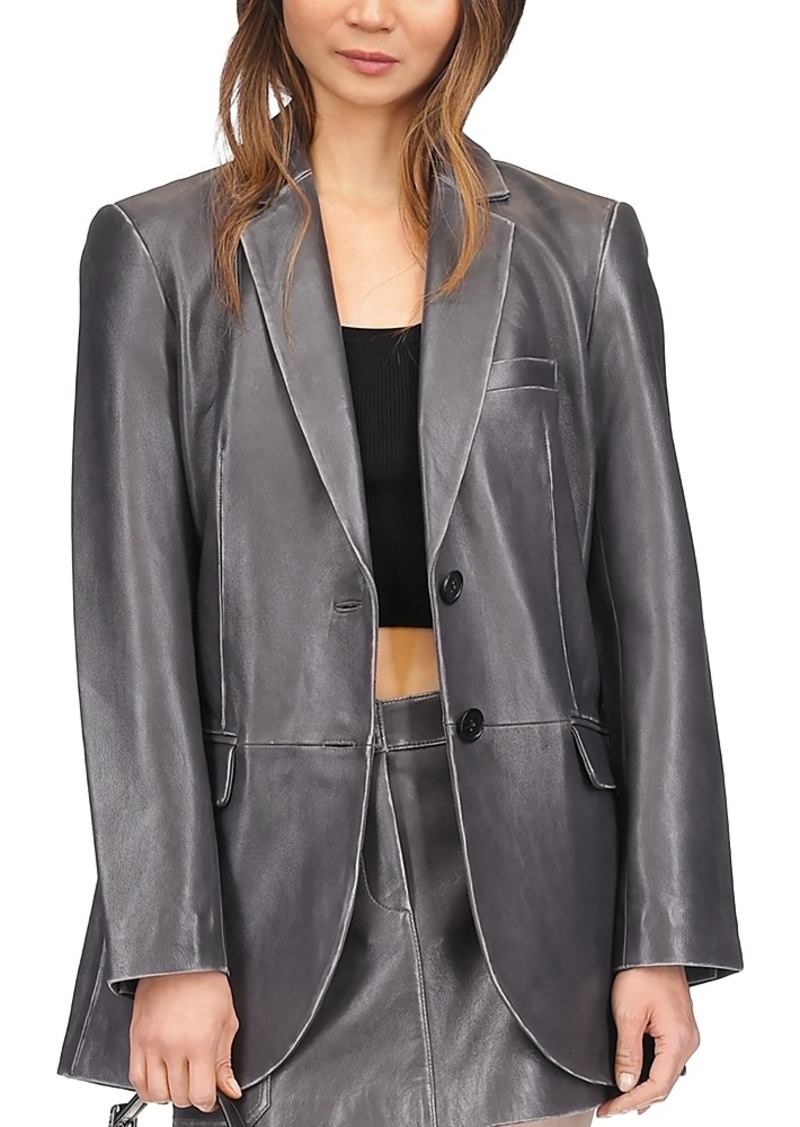 Michael Kors Burnished Leather Blazer