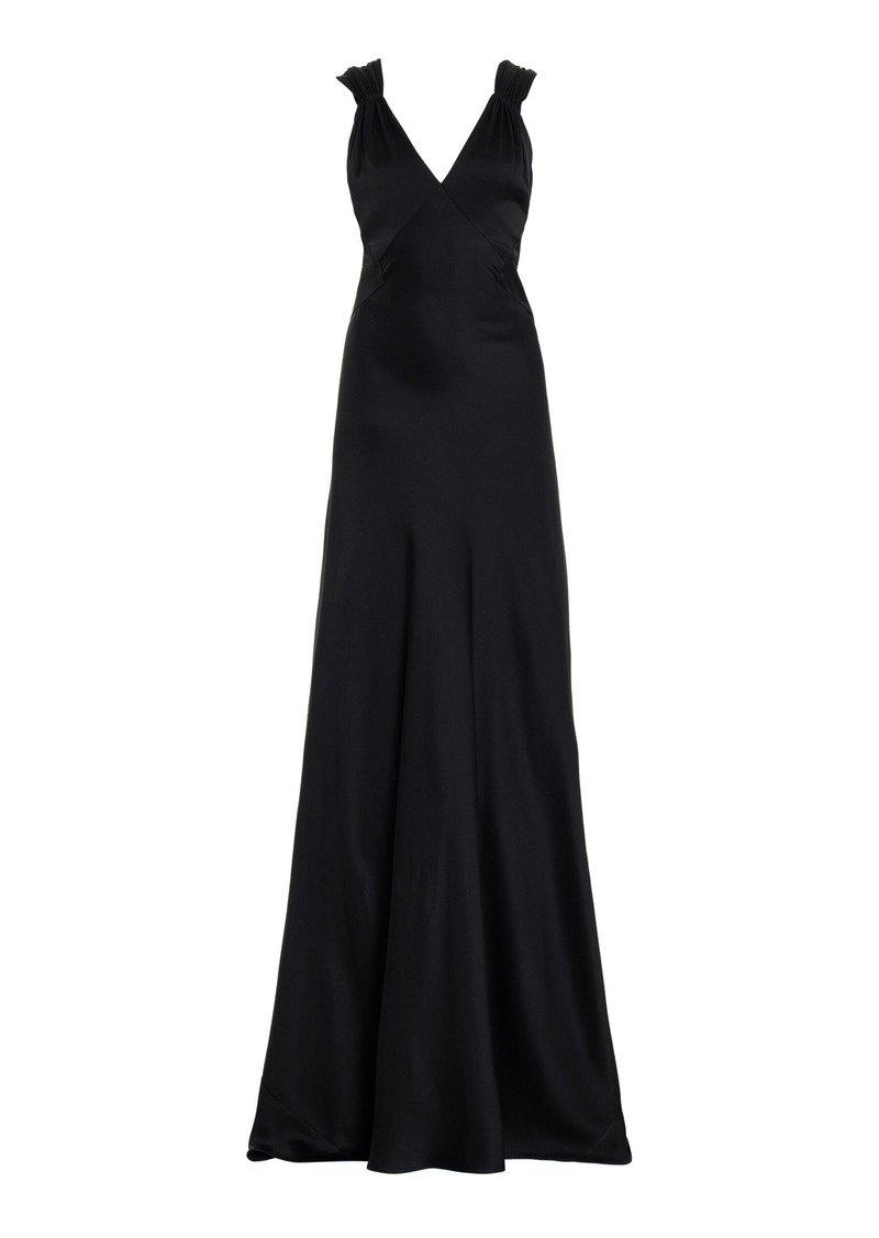 Michael Kors Collection - Bias-Cut Satin Charmeuse Gown - Black - US 2 - Moda Operandi