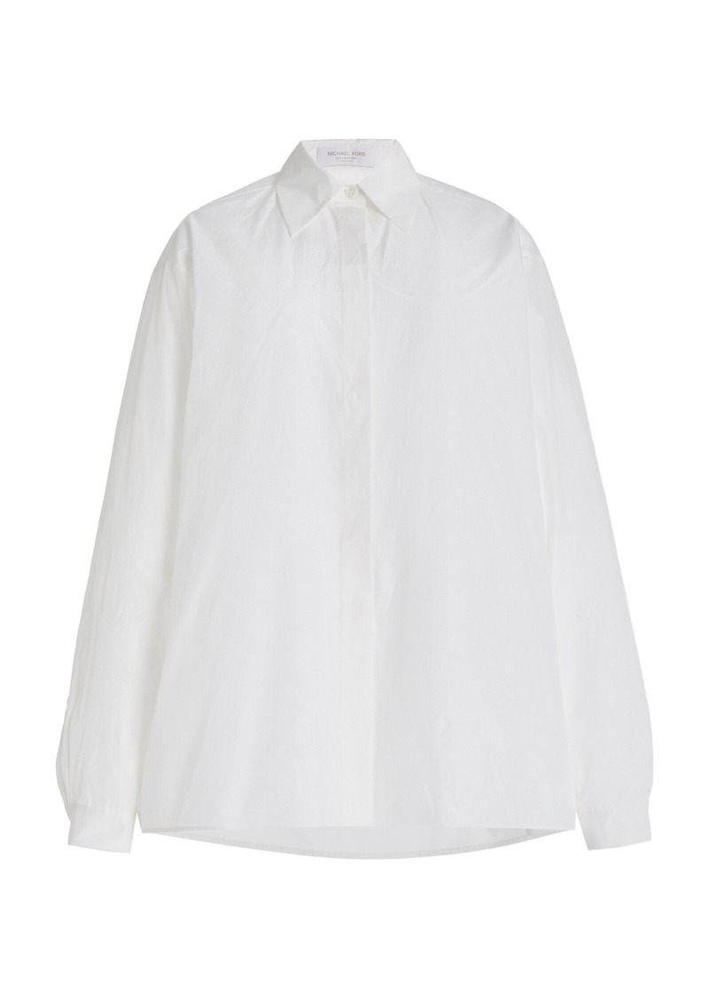 Michael Kors Collection - Boyfriend Oversized Silk-Cotton Shirt - White - US 2 - Moda Operandi