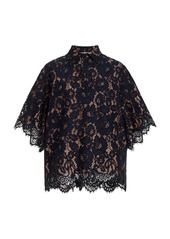 Michael Kors Collection - Cotton-Blend Lace Shirt - Navy - XS - Moda Operandi