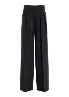 Michael Kors Collection - Double-Belted Wool-Flannel Wide-Leg Pants - Grey - US 2 - Moda Operandi