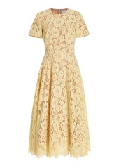 Michael Kors Collection - Flared Cotton-Blend Lace Midi Dress - Neutral - US 2 - Moda Operandi