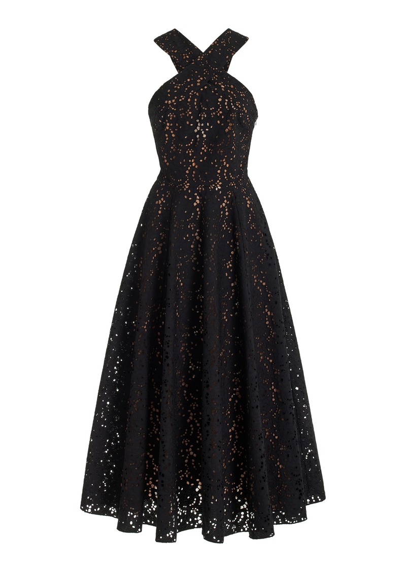 Michael Kors Collection - Flared Lace Midi Dress - Black - US 0 - Moda Operandi