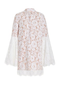 Michael Kors Collection - Flutter Sleeve Lace Mini Dress - White - US 0 - Moda Operandi
