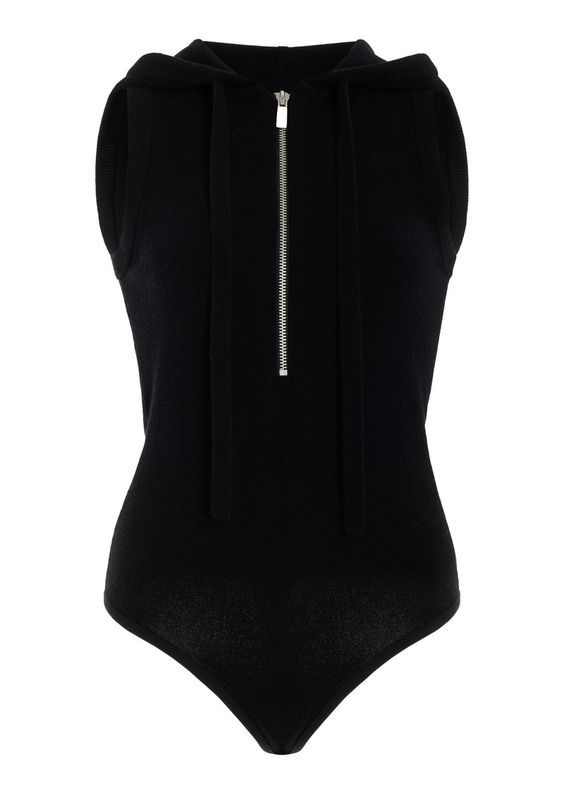 Michael Kors Collection - Hooded Zip-Up Cashmere Bodysuit - Black - L - Moda Operandi