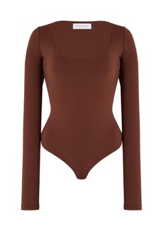Michael Kors Collection - Jersey Scoop-Neck Bodysuit - Brown - M - Moda Operandi