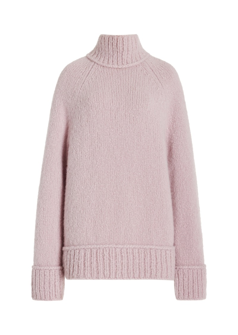 Michael Kors Collection - Oversized Cashmere-Silk Turtleneck Sweater - Pink - L - Moda Operandi