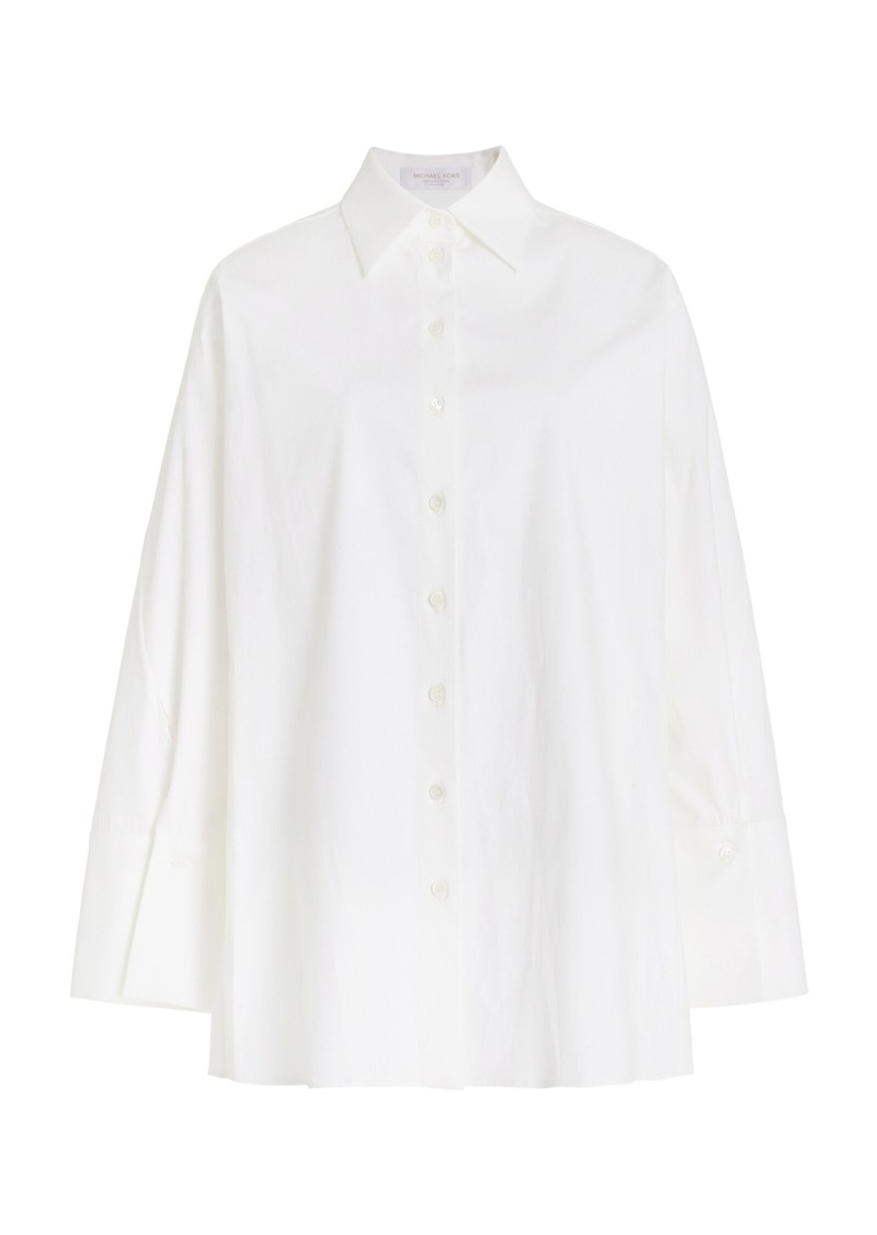 Michael Kors Collection - Oversized Organic Stretch-Cotton Shirt - White - US 2 - Moda Operandi