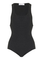 Michael Kors Collection - Ribbed Jersey Tank Bodysuit - White - L - Moda Operandi