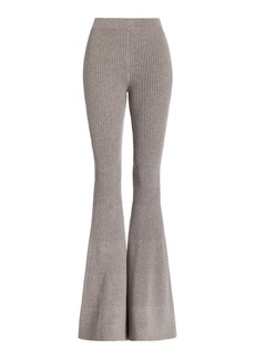 Michael Kors Collection - Ribbed-Knit Cashmere Flared Pants - Taupe - XL - Moda Operandi