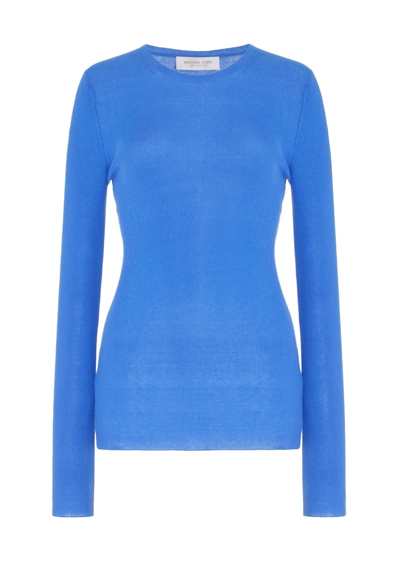 Michael Kors Collection - Ribbed-Knit Cashmere Sweater - Blue - L - Moda Operandi