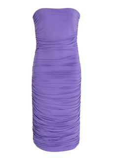 Michael Kors Collection - Ruched Jersey Midi Dress - Purple - US 2 - Moda Operandi