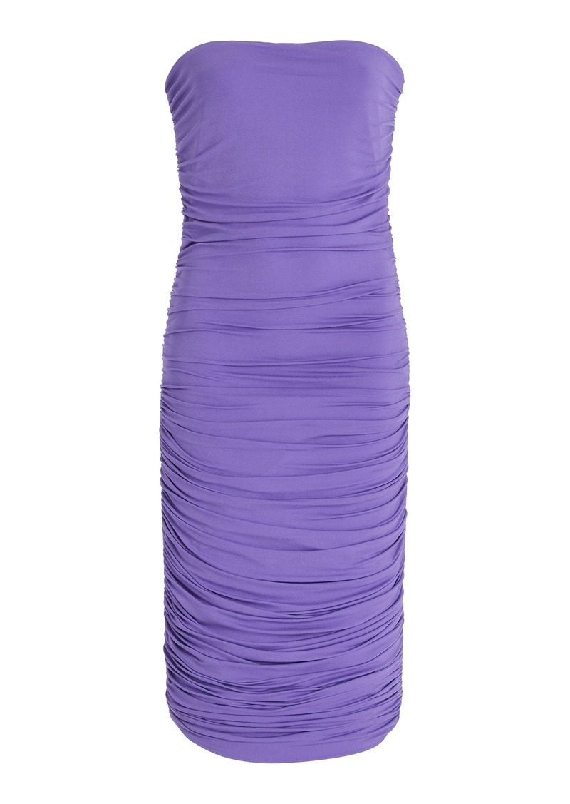 Michael Kors Collection - Ruched Jersey Midi Dress - Purple - US 6 - Moda Operandi