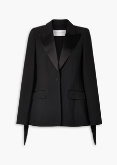 Michael Kors Collection - Satin-trimmed fringed crepe blazer - Black - US 6
