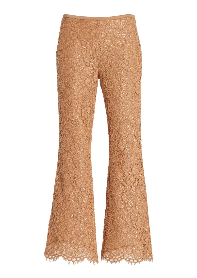 Michael Kors Collection - Sequined Flared Lace Pants - Neutral - US 4 - Moda Operandi