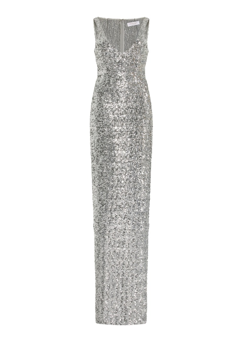 Michael Kors Collection - Sequined Gown - Silver - US 4 - Moda Operandi