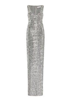 Michael Kors Collection - Sequined Gown - Silver - US 8 - Moda Operandi