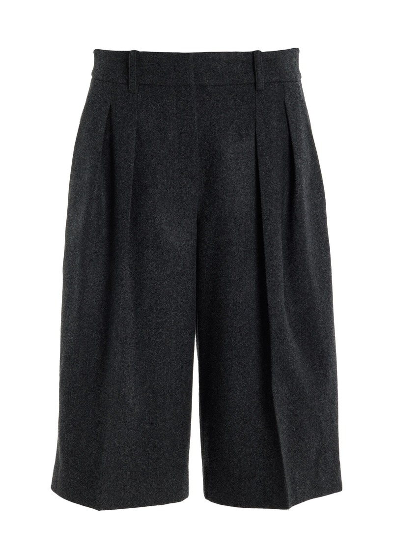 Michael Kors Collection - Tailored Wool-Flannel Longline Shorts - Dark Grey - US 0 - Moda Operandi