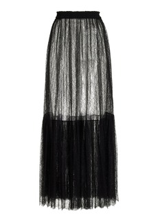 Michael Kors Collection - Tiered Chantilly Lace Maxi Skirt - Black - L - Moda Operandi