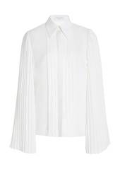 Michael Kors Collection - Women's Pleated Silk-Georgette Blouse - White - Moda Operandi